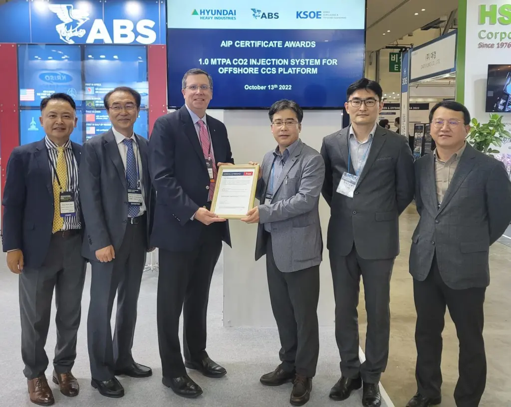 ABS has awarded approval in principle to a large scale, CO2 injection system developed by HHI Group.