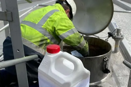 The ‘isotopic tracer’ was added to a batch of sustainable biofuel by a team member from Control Union.