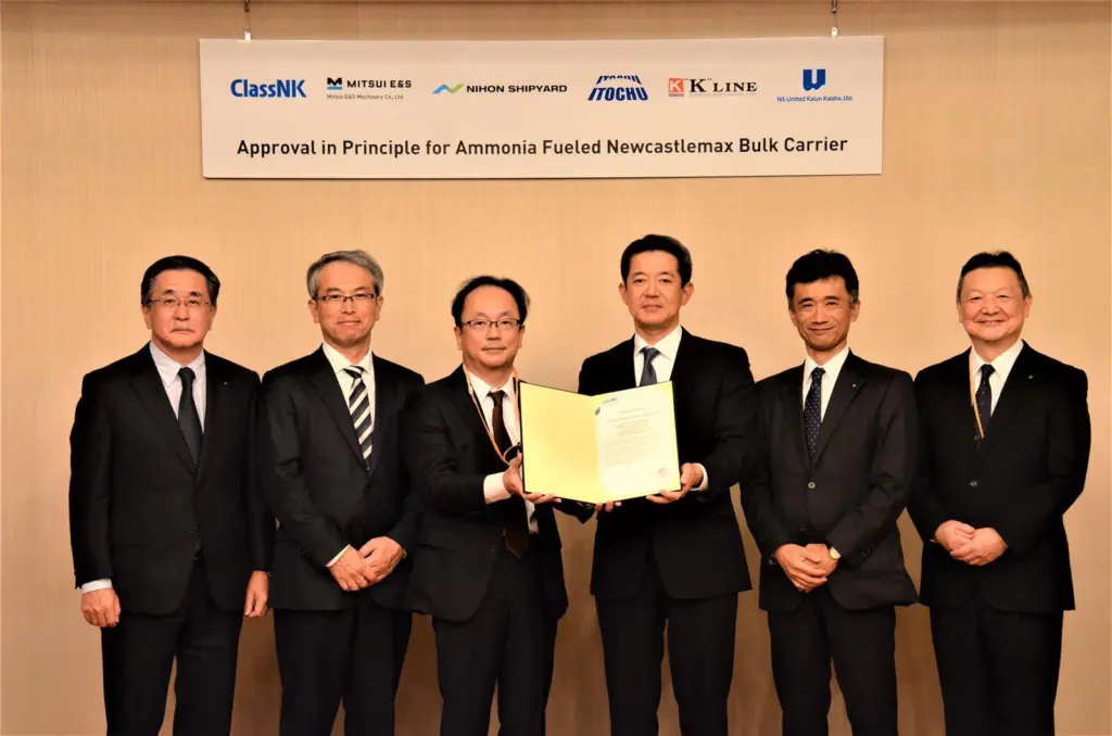 Mr. Hiroyuki Tsubai, Senior Managing Executive Officer, ITOCHU Corporation Mr. Ichiro Tanaka, President & CEO, Mitsui E&S Machinery Co., Ltd. Mr. Hayato Suga, Executive Vice President, ClassNK Mr. Kiyoshi Higaki, Vice President, Nihon Shipyard Co., Ltd.