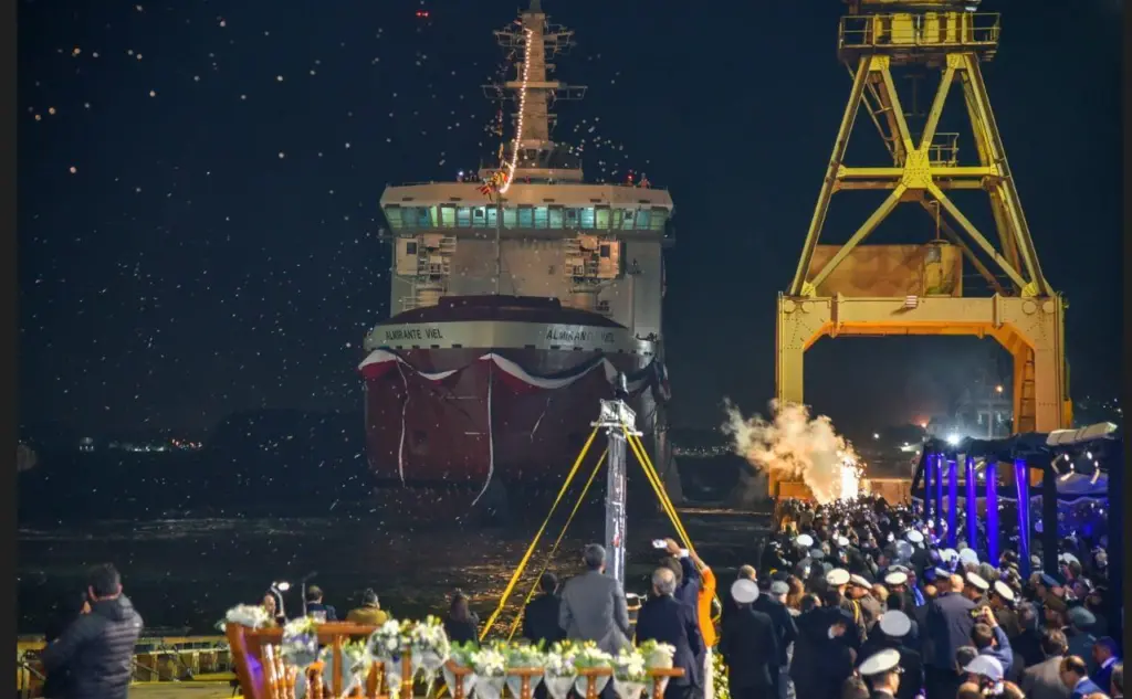 A new milestone for ASMAR: launch of polar research icebreaker Almirante Viel at Talcahuano.