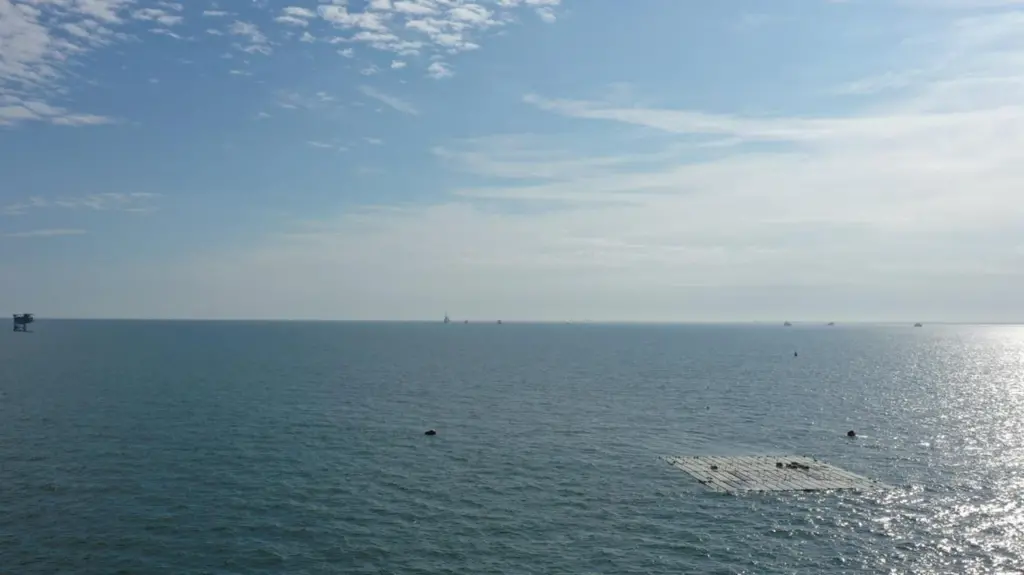 Oceans of Energy's high wave offshore solar farm system