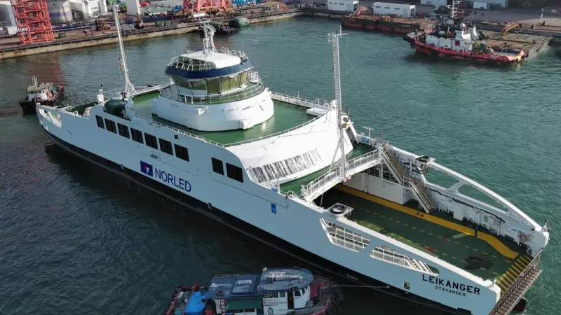 Leikanger is the final unit of three zero-emission battery-powered Ropax ferries constructed by Sembcorp Marine for Norled