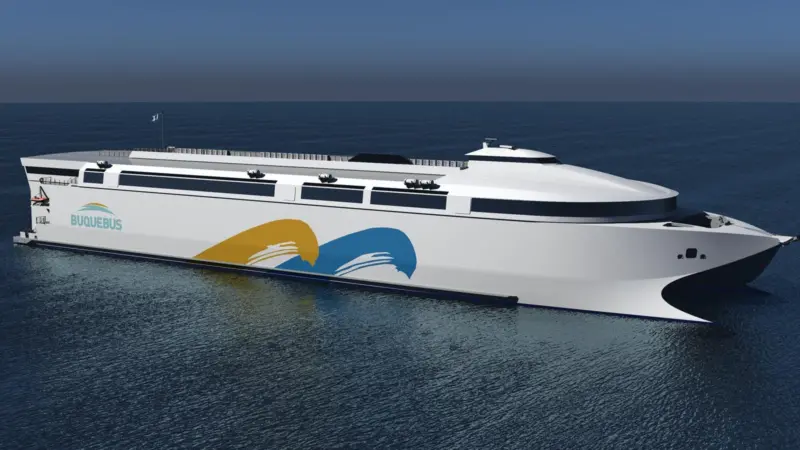 Buquebus is poised to order the first reference of Incat's hybrid-electric lightweight ferry design.