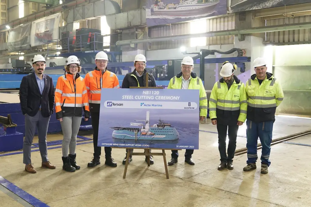 Construction began on the first of a pair of CSOVs at Tersan Shipyard on 18 January 2023. The vessels will be the first to be equipped with Ulstein Design's TWIN X-STERN design.