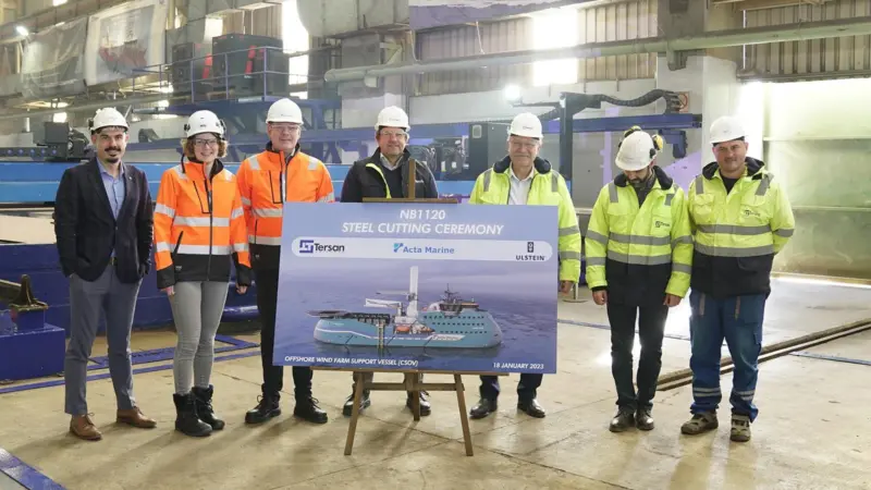 Construction began on the first of a pair of CSOVs at Tersan Shipyard on 18 January 2023. The vessels will be the first to be equipped with Ulstein Design's TWIN X-STERN design.