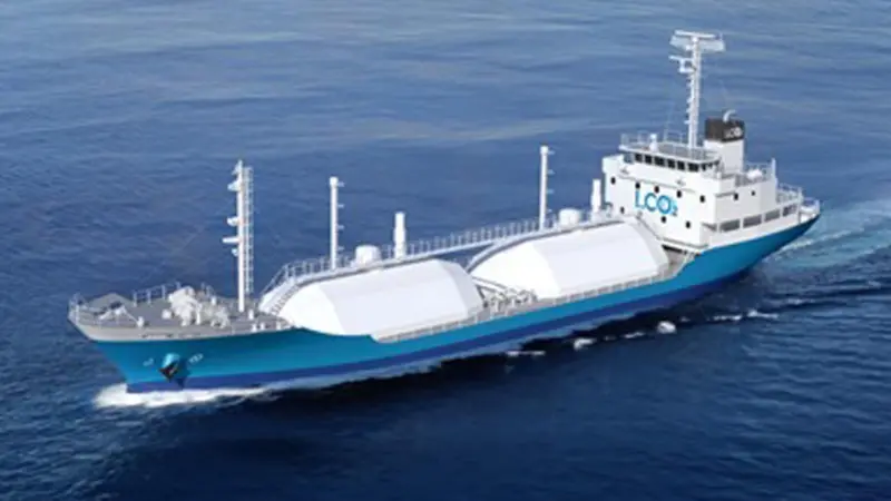 Construction of the demonstration test ship for LCO2 transportation began in October 2022 at Shimonoseki Shipyard.