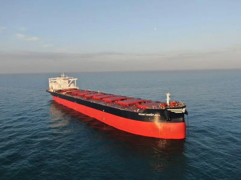 The first of Himalaya Shipping's series of 12 dual-fuel Newcastlemaxes, Mount Norefjell, completed its sea trial in mid January.