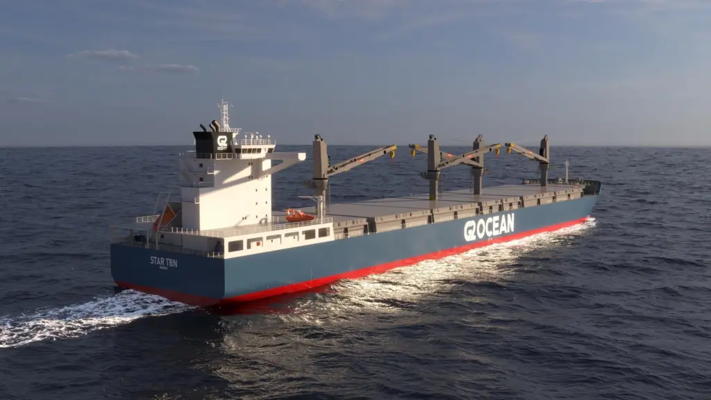 Artist's impression of an ammonia-ready open hatch vessel