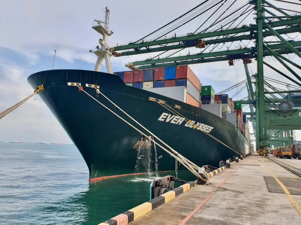 The 'Ever Ulysses' at port