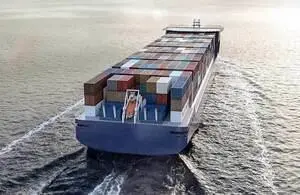 Container ship at sea