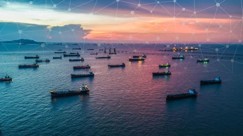 Image of ships and data points