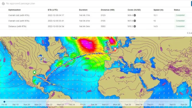 Ascenz Marorka's weather routing solution