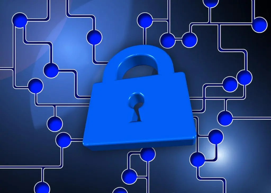 Data and padlock graphic