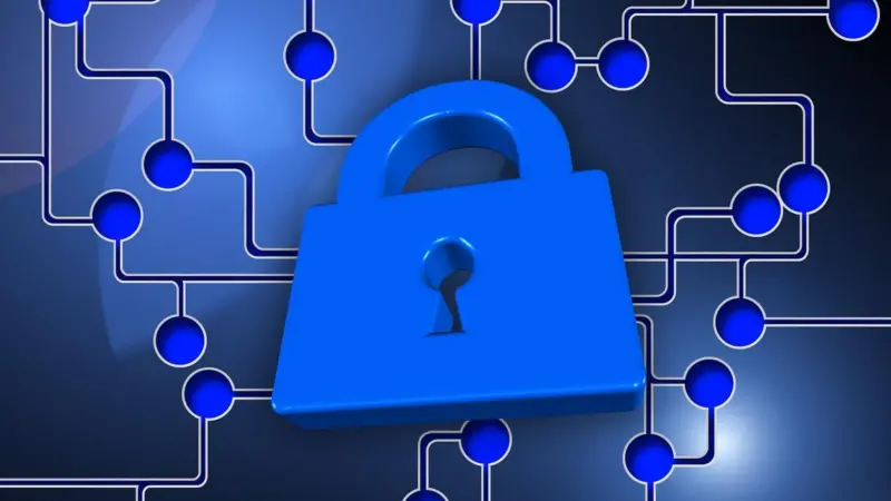 Data and padlock graphic
