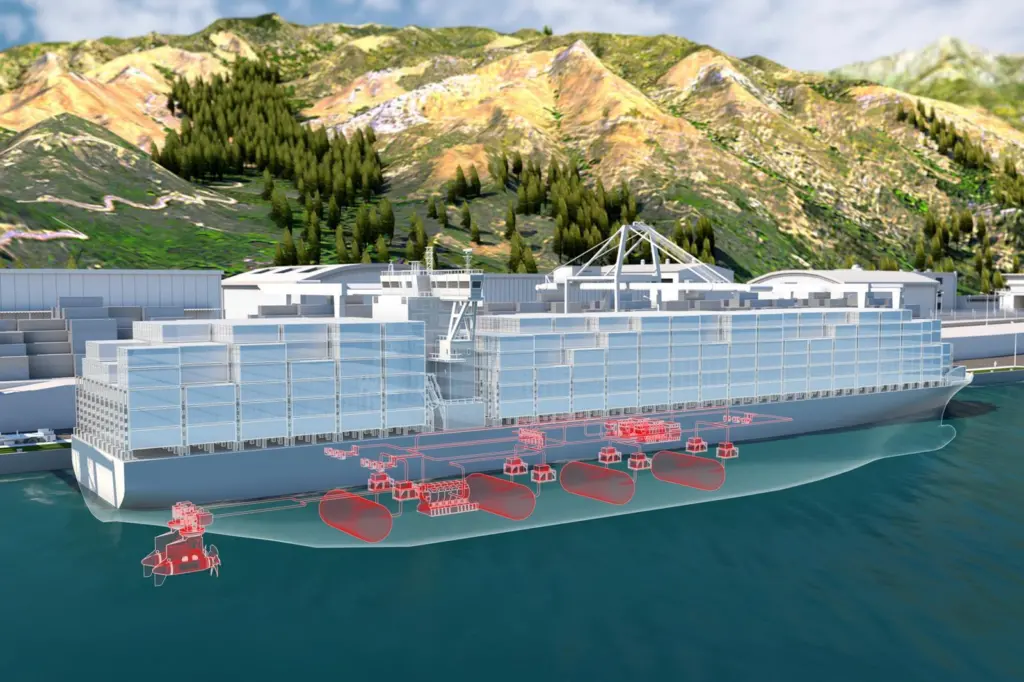Concept illustration of a large vessel powered by fuel cells