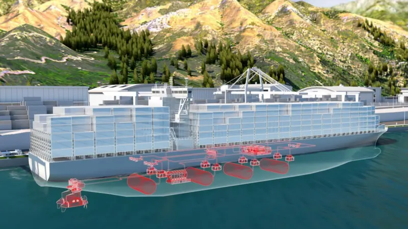Concept illustration of a large vessel powered by fuel cells