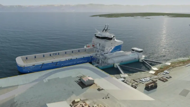 Ammonia barge offshore base