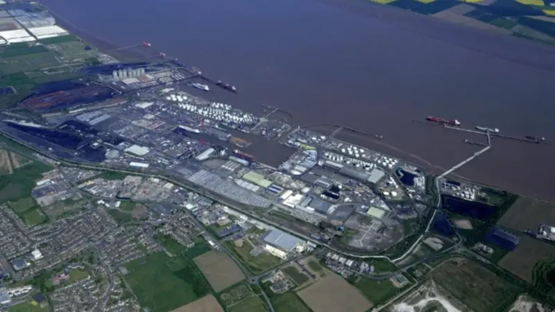 Overhead of the Port of Immingham UK