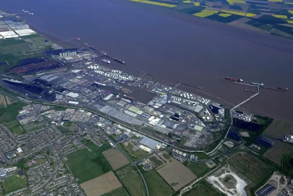 Overhead of the Port of Immingham UK