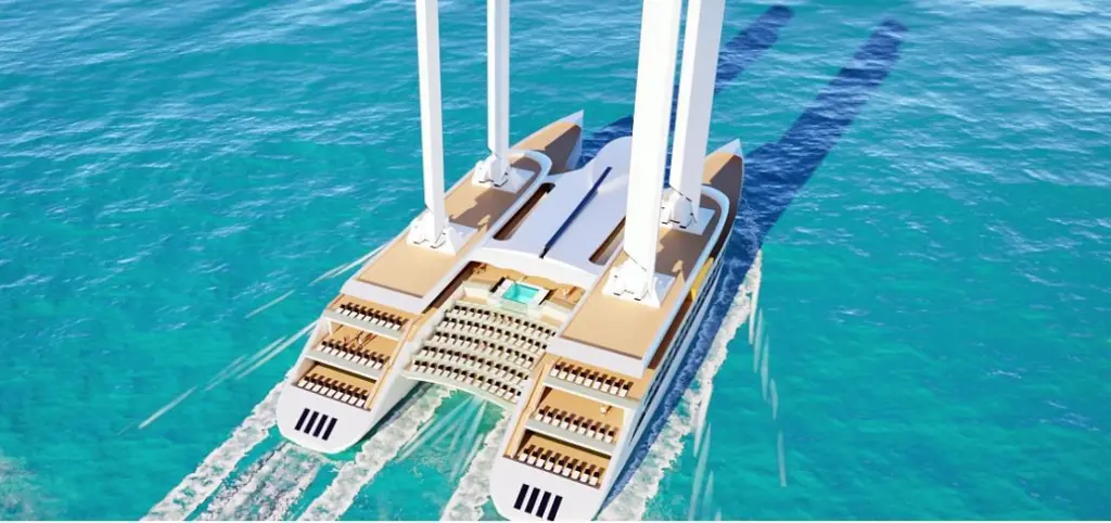 Artist's impression of YSA Design's wind-powered catamaran