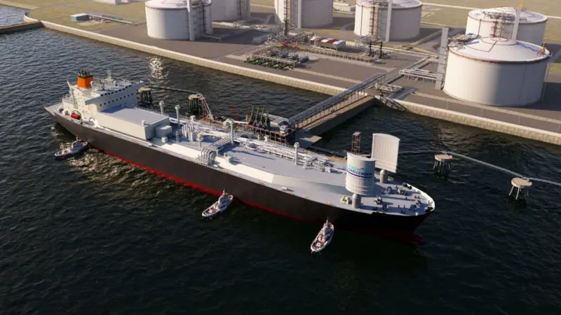 LNG carrier with wind-assisted propulsion