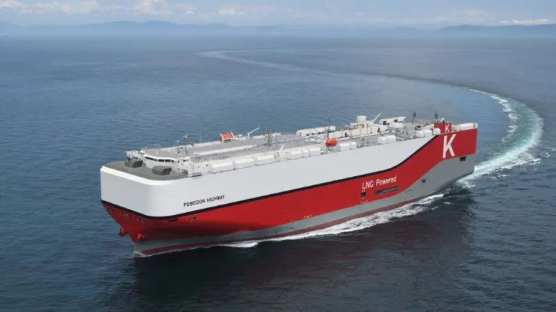 Image of K Line LNG-powered Poseidon Highway car carrier