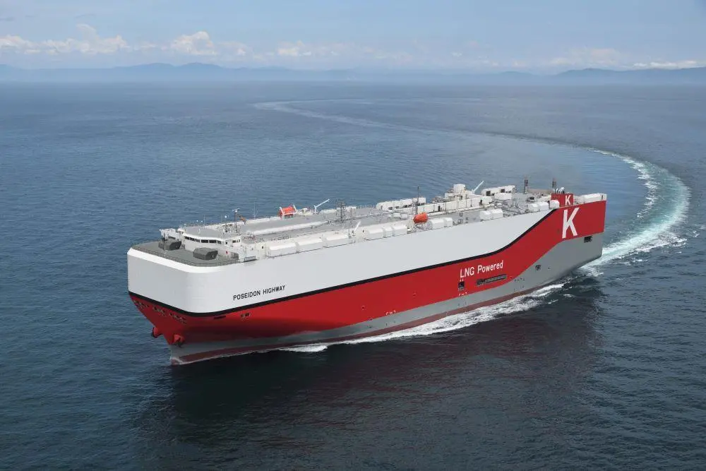 Image of K Line LNG-powered Poseidon Highway car carrier