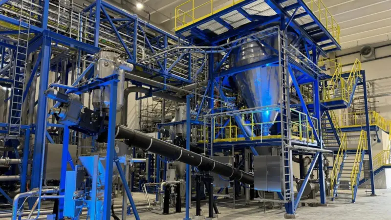 The image shows Hycamite methane-splitting equipment