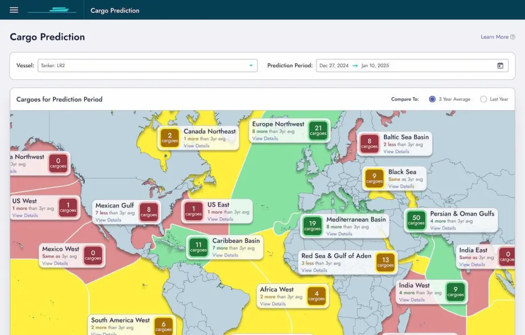 Graphic showing cargoes across the world