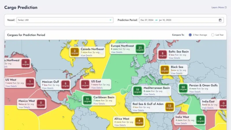 Graphic showing cargoes across the world