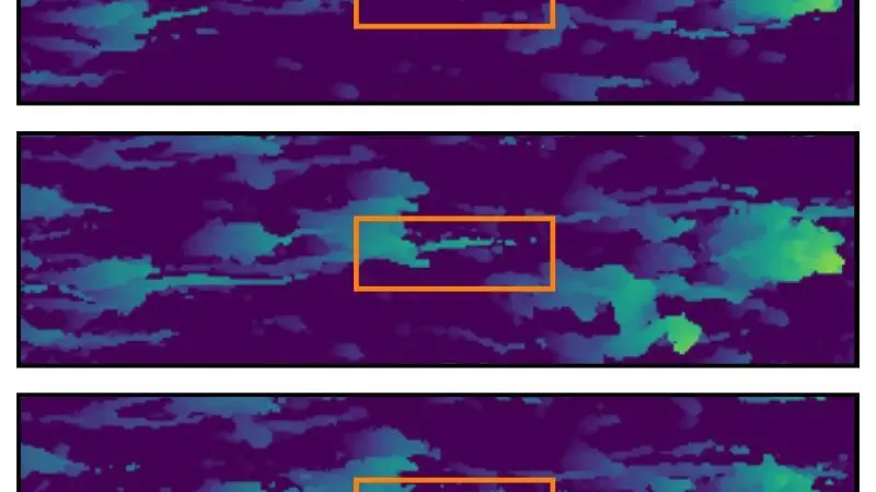 Three images of biofilm growing on a ship's hull