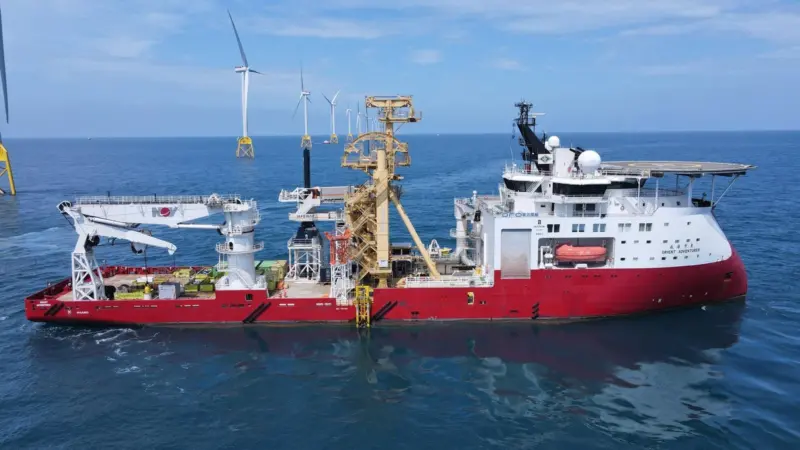 AI image of the Orient Adventurer cable-laying vessel