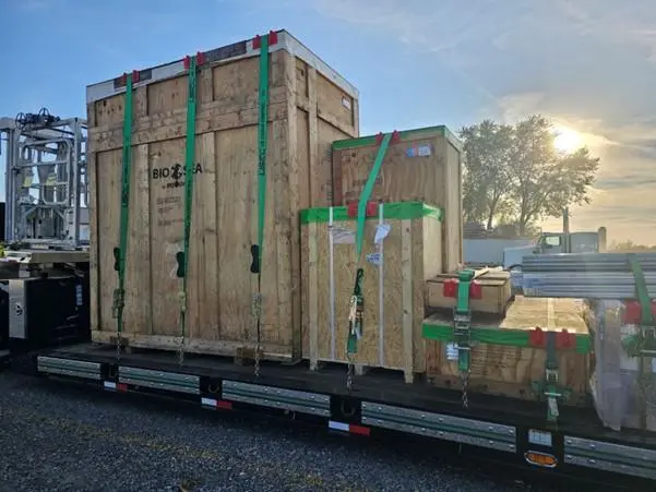 Crates of BIO-UV Group BIO Sea BWTS being shipped