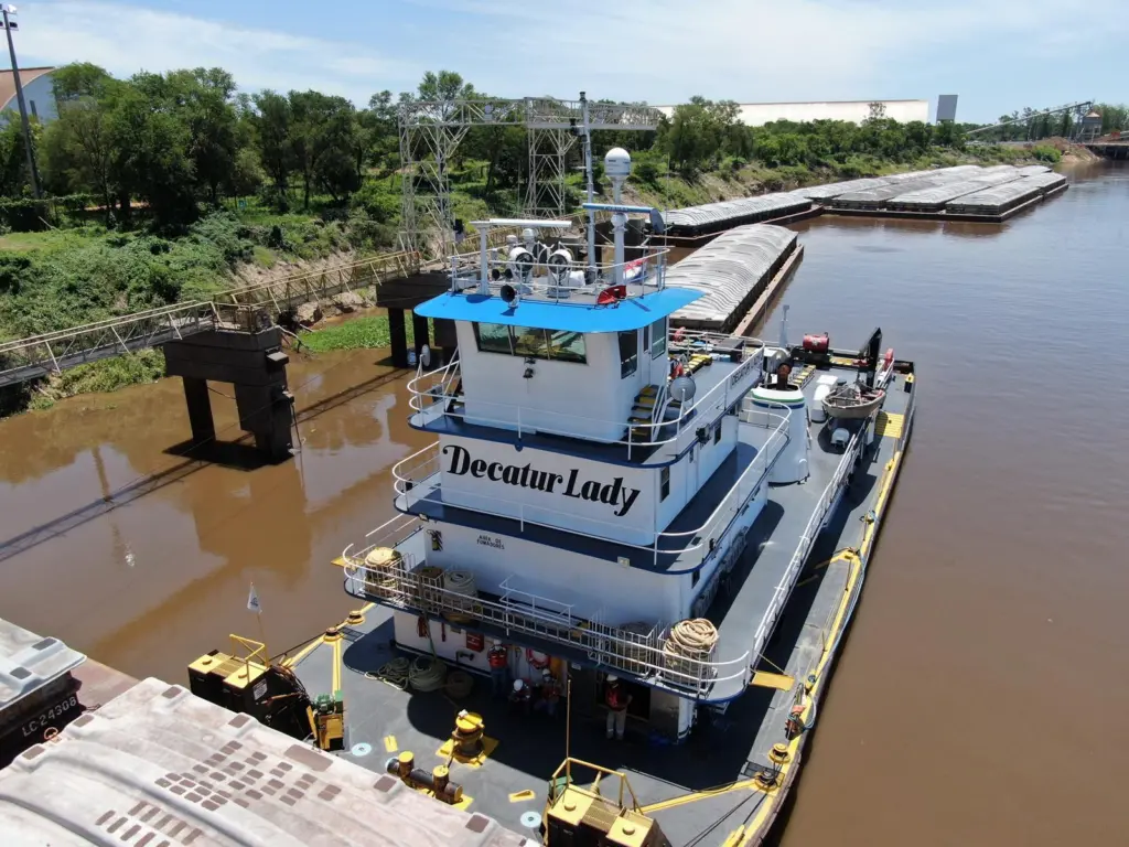 'Decatur Lady' pusher tug on a river in Paraguay