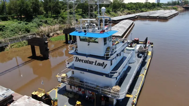 'Decatur Lady' pusher tug on a river in Paraguay