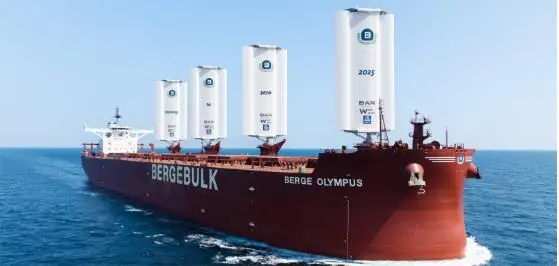 'Berge Olympus', owned by Berge Bulk and charted by Vale, retrofitted with four WindWings