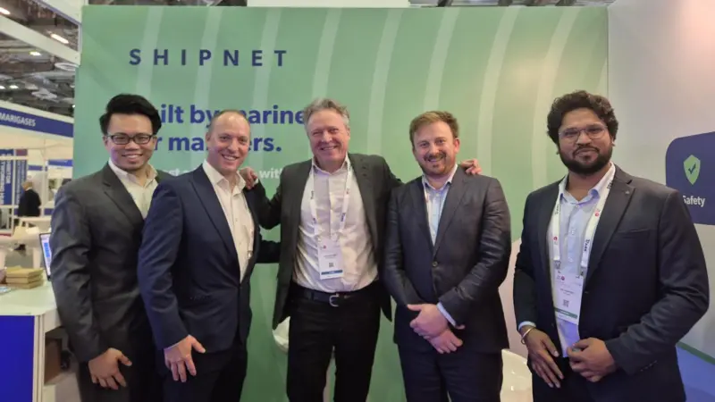 (l-r) Gary Yeow, head of sales APAC at Procureship; Andrew Ward, sales director at Shipnet; Carsten Schmidt, VP of sales at Procureship; Niall Jack, product director at Shipnet and Anil Bhardwaj, product manager at Shipnet