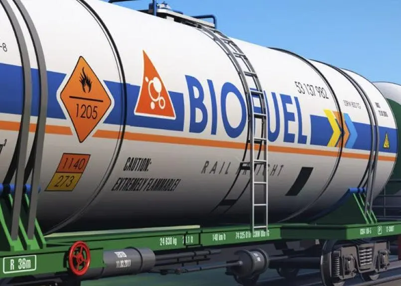 Tank of biofuel