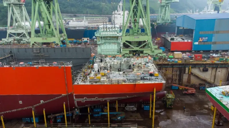 Exmar Engine Delivery aerial shot