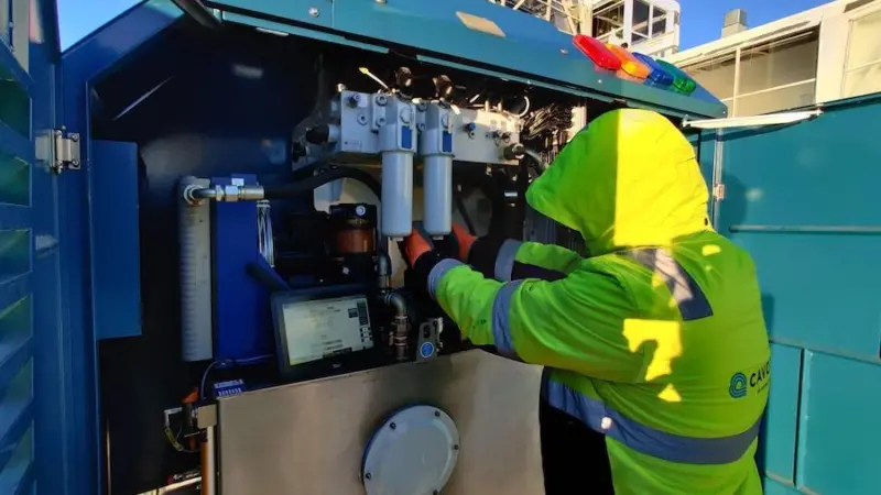 A Cavotec engineer servicing some equipment