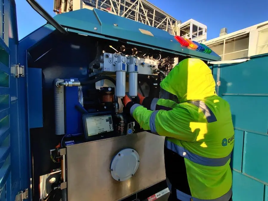 A Cavotec engineer servicing some equipment