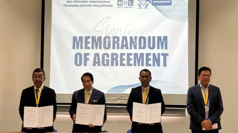 MOLMAT president & CEO Kazuhiko Kikuchi, Maritime Academy of Asia and the Pacific president VADM Eduardo Santos, Magsaysay Training Centre president Alex M. Enriquez and chair Marlon Roño