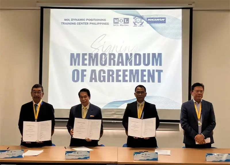 MOLMAT president & CEO Kazuhiko Kikuchi, Maritime Academy of Asia and the Pacific president VADM Eduardo Santos, Magsaysay Training Centre president Alex M. Enriquez and chair Marlon Roño