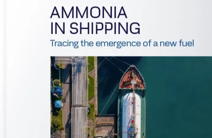 The front cover of the DNV study, 'Ammonia in Shipping: Tracing the Emergence of a New Fuel'