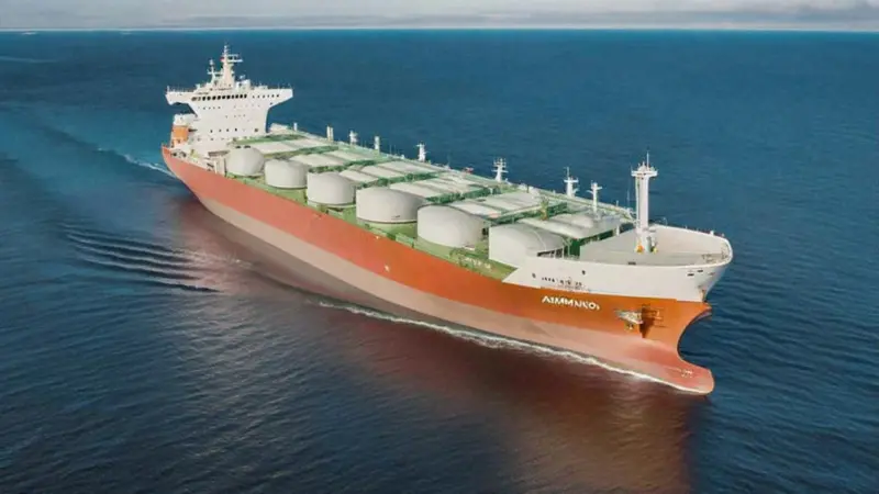 generated image of a container ship with alternative fuels
