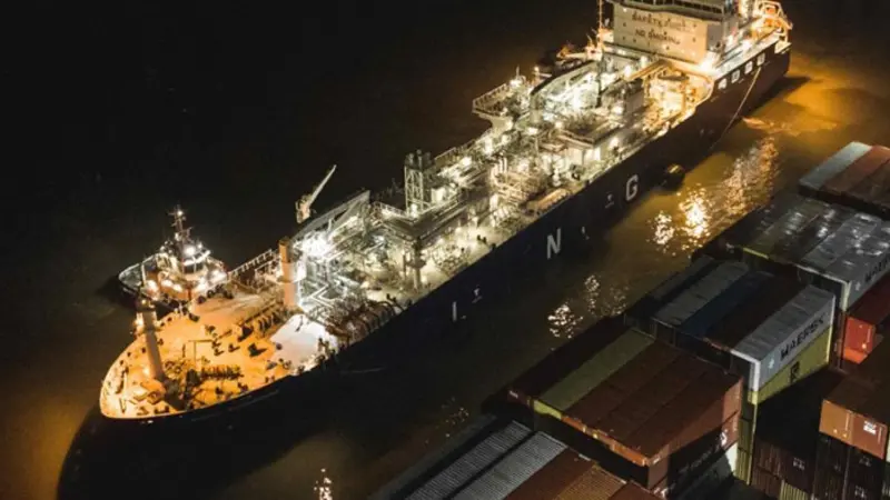 LNG ship at port