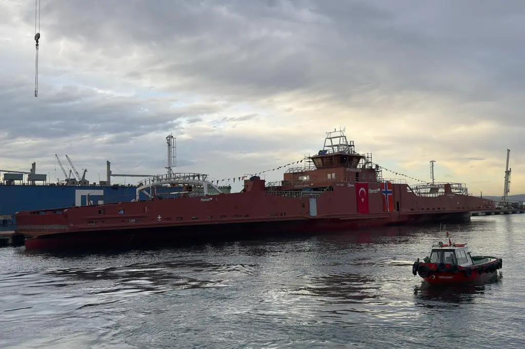 The image shows the Fjord1 ferry launch