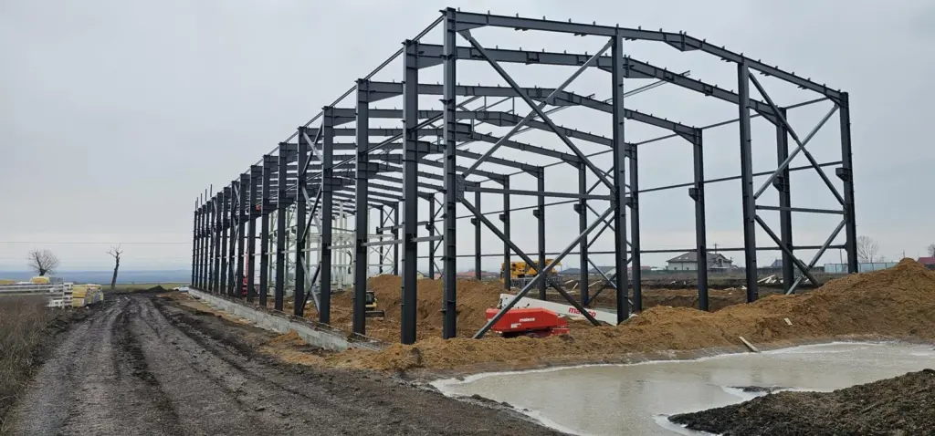 New production facility for GLO Marine being built in Romania. Image shows building's steel structure