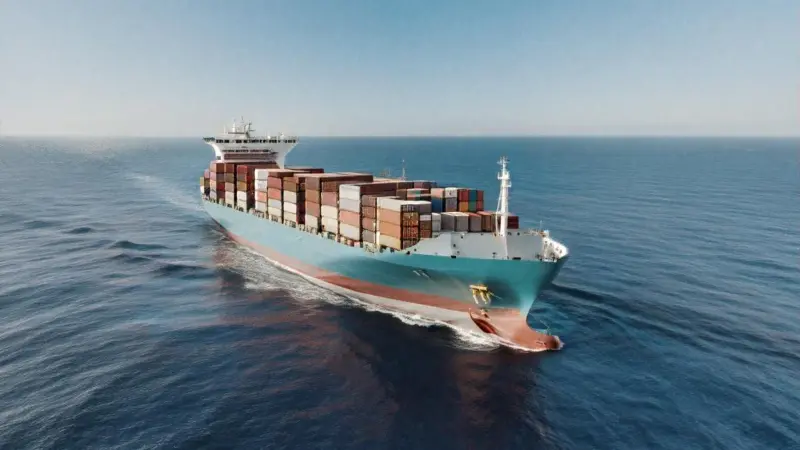 Container ship at sea