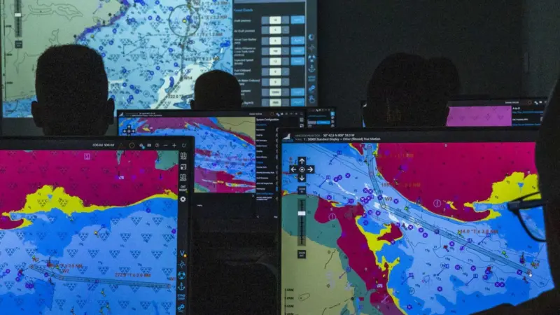 Screens showing navigation data